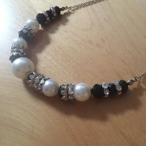 Pearl and Rhinestone Statement Bubble Necklace